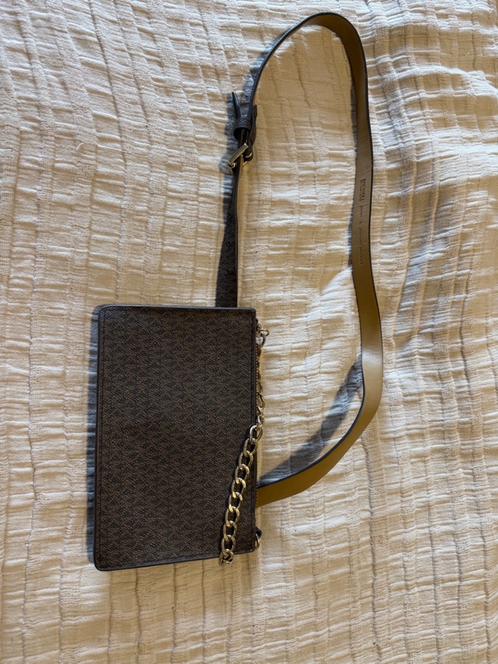 Michael Kors Black and Brown Crossbody with Chain Strap